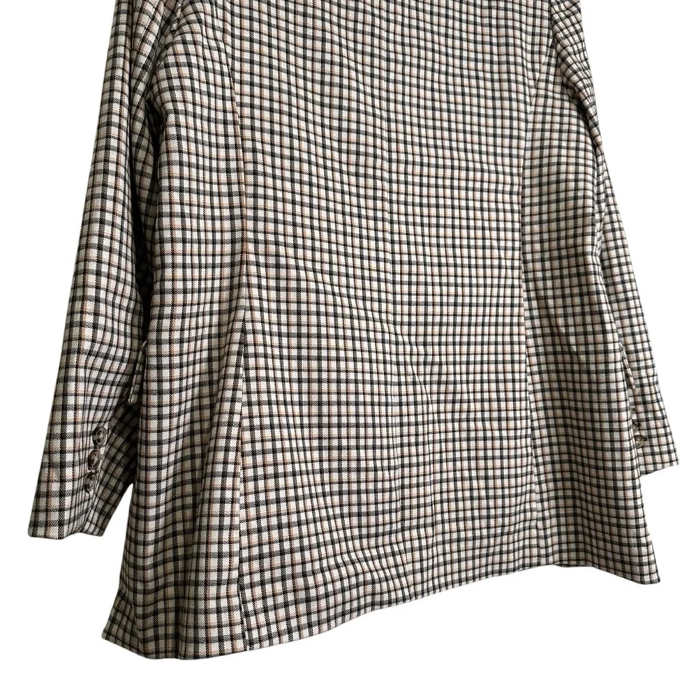 Marled L Cream Tan & Black Plaid Blazer - Picture 6 of 8